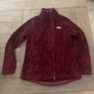 Maroon Soft Zip Up The North Face Jacket Size M Womens